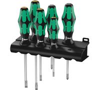 Wera 334/355/6 Kraftform Plus Lasertip screwdriver set with rack, PZ/SL, 6pc, 05105656001