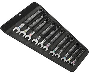 Wera 6003 Joker 11PC Combination Spanner Set 1-05020231001 | Double-Hex Geometry, 7.5° Open-End Offset, Tilted Ring Side, Color-Coded Sizes, Wera 2go Compatible Storage Pouch