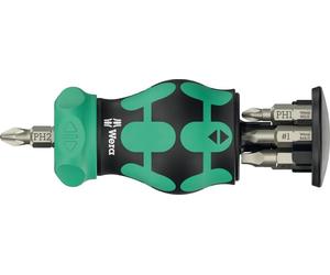 Wera 7 Pcs Kraftform Kompakt Ratcheting Stubby Magazine Screwdriver RA 4, 008893
