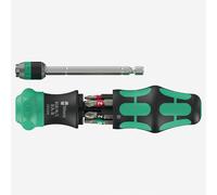 Wera 7 Piece Kraftform Kompakt 20 RA-R Ratcheting Screwdriver Bit Holder, 051513