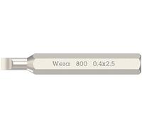 Wera 800/0 Micro bits for Slotted Screws, 0.40 x 2.5 x 30 mm
