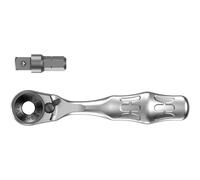 Wera 8001 A Zyklop Mini 1 1/4" Ratchet, with 1/4" Socket Adaptor, 05073230001, Silver