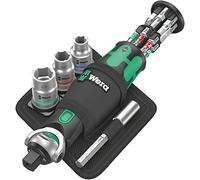 Wera 18Pce 8009 Zyklop Pocket Set 2 1/4" Hex-3/8" Sq Dr Ratchet IMPERIAL, 004283