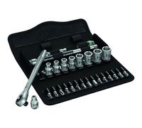 Wera 05004017001 8100 SA 7 Zyklop Metal Ratchet Set with Push-Through Square, 1/4" Drive, Metric, 28 Pieces