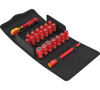 Wera 8100 SA VDE 1 Zyklop Ratchet Set, Insulated, reversing Lever, 1/4" Drive, Metric, 22 Pieces