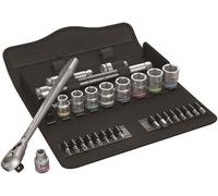 Wera 05004048001 8100 SB 8 Zyklop Metal Ratchet Set with switch lever, 3/8" drive, metric, 29 pieces