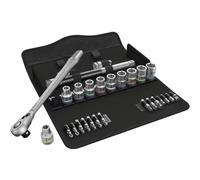 Wera 05004078001 8100 SC 8 Zyklop Metal Ratchet Set with Switch Lever, 1/2" Drive, Metric, 28 Pieces