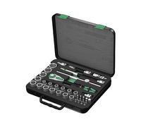 Wera 8100SC/2 37-Piece Zyklop Metric Ratchet Set, 1/2in Drive