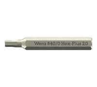 Wera 840/0 4mm Hex Drive Hex Plus Micro Screwdriver Bits 2mm 30mm Pack of 1