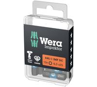 Wera 05057606001 6 x 25 mm "Impact 840/1 IMP DC" Bits for Hex Socket Screws - Silver