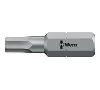 Wera 840/1 ZBO Hex Pinned Security Bit Extra Tough 2.5mm 25mm Pack of 1