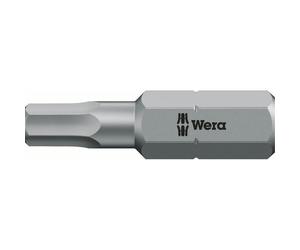 Wera 840/1 ZBO Hex Pinned Security Bit Extra Tough 2.5mm 25mm Pack of 1