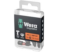 5x WERA 25mm IMPAKTOR PH2 PHILLIPS 2 Diamond Impact Drill Driver Screwdriver Bit