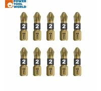 Wera 855/1 BTH Pozidriv 25mm Extra Hard BiTorsion PZ2 Bits x10 Pcs