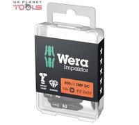 Wera 855/1 Impaktor Diamond Hard Bit For Pozi Screws PZ2 x 25mm 05057621001 10Pc