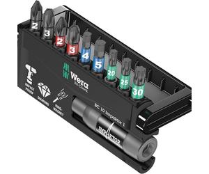 Wera 8740/51/55/67-9/Imp Dc Bit Check Impaktor Ph/Pz/Hex/Torx 10 Piece Set