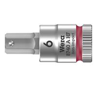 'Wera 05003337001 8740 Cyclops A HF Bitnuss with 1/4 Inch Drive with Holding Function 6.0 6.0 x 28 mm x 28 mm, red