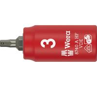 Wera 8740 A VDE HF Zyklop Insulated Sockets 1/4" Drive with Retain Function for Hex Sockets, 3 x 45 mm