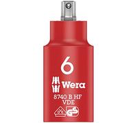 Wera 8740 B Zyklop VDE Holding Function Bit Socket, 3/8" Drive, in-Hex-Plus 6 x 55 mm, 05004902001
