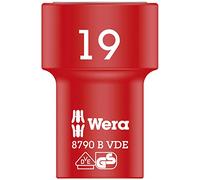 Wera 8790 B Zyklop Vde 3/8 Drive Socket, 19 x 46 mm, 05004963001, Red and Yellow, 19