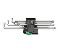 Wera 950 Hex-Plus 4 Chrome-plated Hex-Key Set, Metric, 1.5-10 mm, 9 Piece, 05073594001, Silver