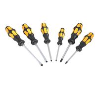 Wera 932/6 Kraftform Chiseldriver screwdriver set and rack, Phillips/Slotted, 6pc, 05018282001, Silver