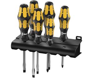 Wera 932/6S Chiseldriver Set Sl/Ph Square Drive Kraftform Plus 6 Pieces