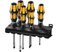 Wera 932 S/6 Kraftform Chiseldriver screwdriver set and rack, Phillips/Slotted,