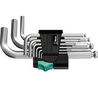 Wera 950/9 Hex-Plus 3 Chrome-Plated L-key Set, Metric, 1.5-10 mm, 9pc, 05133163
