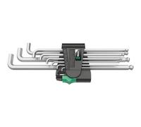 Wera 950 Hex-Plus 4 Chrome-plated Hex-Key Set, Metric, 1.5-10 mm, 9 Piece, 05073594001, Silver