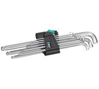 Wera 950 Hex-Plus 4 Chrome-plated Hex-Key Set, Metric, 1.5-10 mm, 9 Piece, 05073594001, Silver
