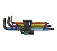 Wera 950 SPKL/9 SM N SB Multicolour BlackLaser L-Key Set, 9pc, Metric, 1.5-10mm, 05073593001, Silver