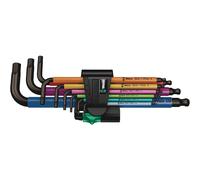 Wera 950 SPKL/9 SM N SB Multicolour BlackLaser L-Key Set, 9pc, Metric, 1.5-10mm, 05073593001, Silver