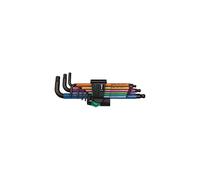 Wera 950 SPKL/9 SM N SB Multicolour Metric Hex Key Set 1.5-10mm (9pc) with Hex-Plus, BlackLaser, colour sleeves - 05073593001