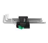 Wera 05022101001 Hex-Plus Key Set 950 PKL/7B SM High Torque with Ball-end and Magnetiser, Metric Long Chrome Plate, 1.5 mm-6 mm, 7-Piece