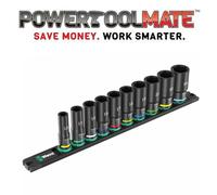 Wera 9660 Magnetic Rail B Impaktor Deep 1 Socket set, 3/8" Drive -10 Piece