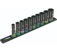 Wera 9660 Magnetic Rail B Impaktor Deep 1 Socket Set, 3/8" Drive, 10 Pieces
