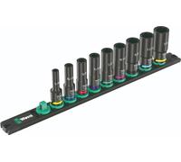 Wera 9661 Magnetic Rail B Impaktor Deep Imperial 1 Socket Set 3/8" 05005591001