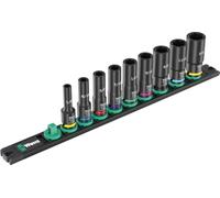 Wera 9661 Magnetic Rail B Impaktor Deep Imperial 1 Socket Set, 3/8" Drive, 9 Pieces