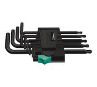 Wera 967 PKL TORX® Ball-end BlackLaser L-key set in a two-component clip, 9pc, 05024242001