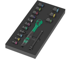 Wera 9724 Foam Insert 8010 B 3/8" Zyklop Comfort Set 1, 16PC - 05150114001