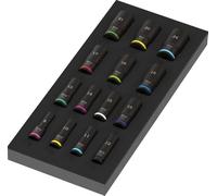 Wera 9728 Foam Insert Zyklop B 3/8" Impaktor Deep Socket Set 1, 15 Pieces
