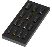 Wera 9728 Foam Insert Zyklop B 3/8" Impaktor Deep Socket Set 1, 15 Pieces