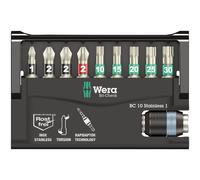 Wera BC10/9 Stainless Torsion Bit-Check PH/PZ/TX, 10-Piece Set 05071110001