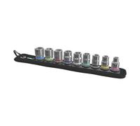 WERA 9 Piece 3/8" Square Drive 8mm To 19mm Hex Socket Set & Belt-B-4 Clip,003973