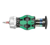 Wera 05004185001 Bicycle Set 5 Stubby Ratchet Screwdriver with Bit Magazine, 7 Pieces.