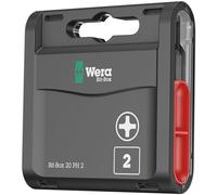 Wera Bit-Box 20 H PH2 Extra Hard bits for drill/drivers, 25mm, 20pc pack, 05057750001 , Black