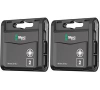 Wera Bit-Box 20 H PZ2 Extra Hard bits for Drill/Drivers, 25mm, 20pc Pack, 05057760001, Black (Pack of 2)