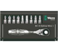 Wera 073645 10 Pce 1/4" Hex-Drive Mini Ratchet Screwdriver Bit Set PZ/PH/TX/Hex