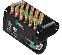 Wera Bit-Check 7 Pozi Diamond Coasted Bits Set + Rapidaptor Bit Holder, 057412